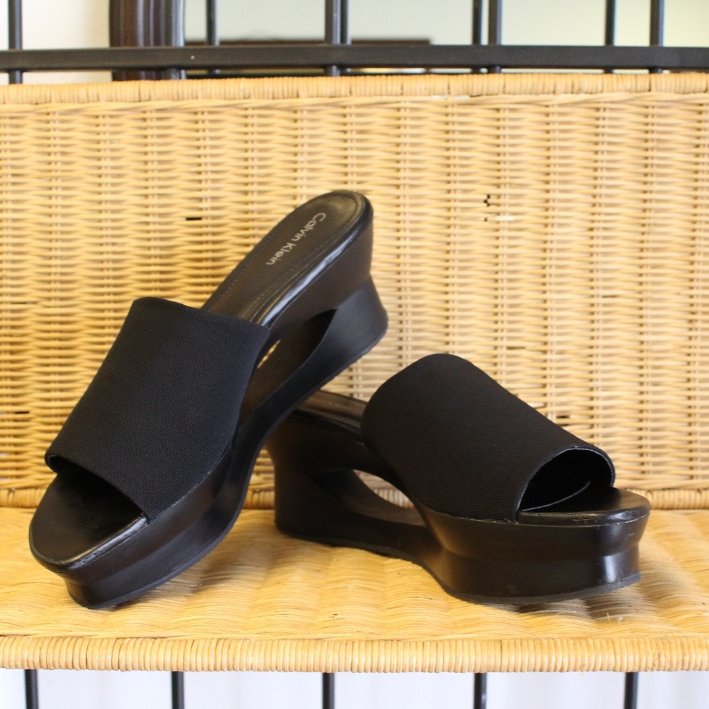 Calvin Klein Marjory Platform Black Heels
